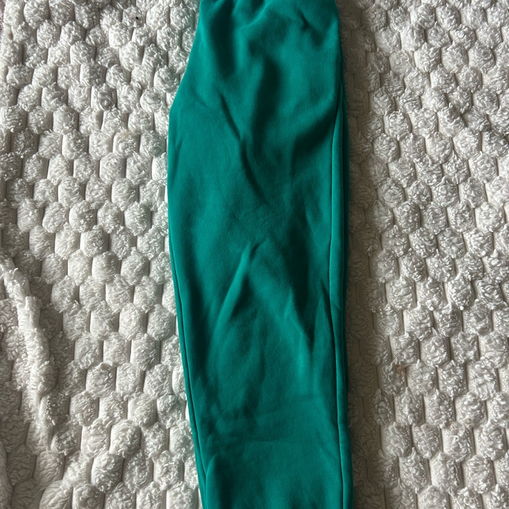 Green Plain Cotton Sweatpants